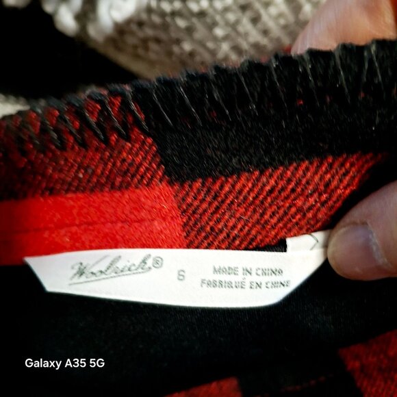 Woolrich Womens Red & Black Buffalo Plaid Wool Blend Mini Skirt With Side Pocket - Picture 5 of 9